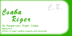 csaba riger business card